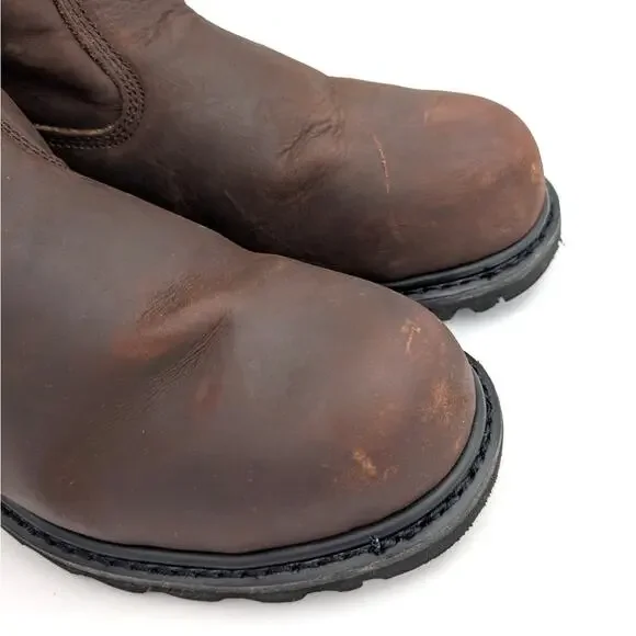 CAT Revolver Steel Toe Work Boots Men's Leather Brown Size US8.5 EU41.5